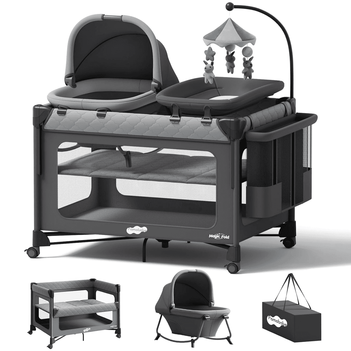 Pamo Babe 7-in-1 Pack and Play with Bassinet
