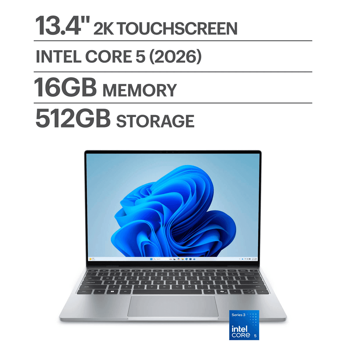 Dell XPS 13.4-Inch Touchscreen Laptop, Core 5, 16GB/512GB