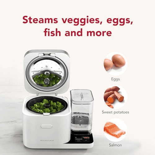 KitchenAid 8-Cup Grain and Rice Cooker with Integrated Scale - Porcelain White image 3