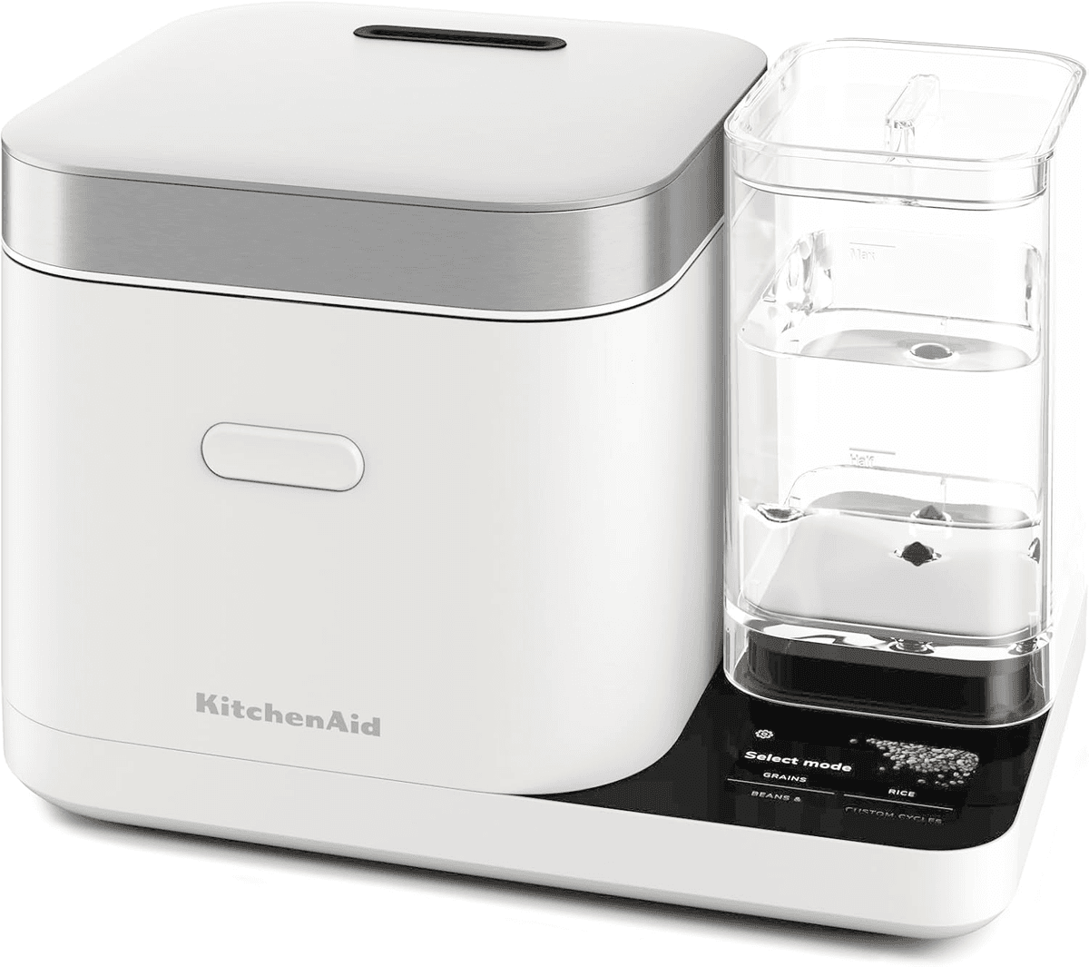 KitchenAid 8-Cup Grain and Rice Cooker with Integrated Scale - Porcelain White