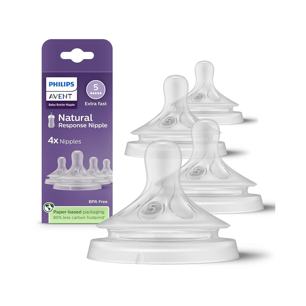 Philips Avent Natural Response Flow 5 Nipples, 4-Pack