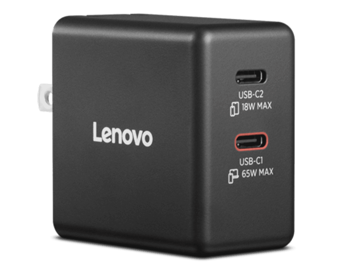 Lenovo Dual USB-C 65W GaN Power Adapter