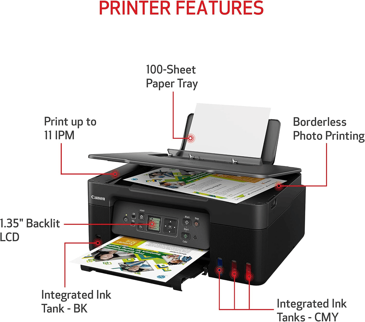 Canon MegaTank G3270 Wireless All-in-One Color Printer image 2