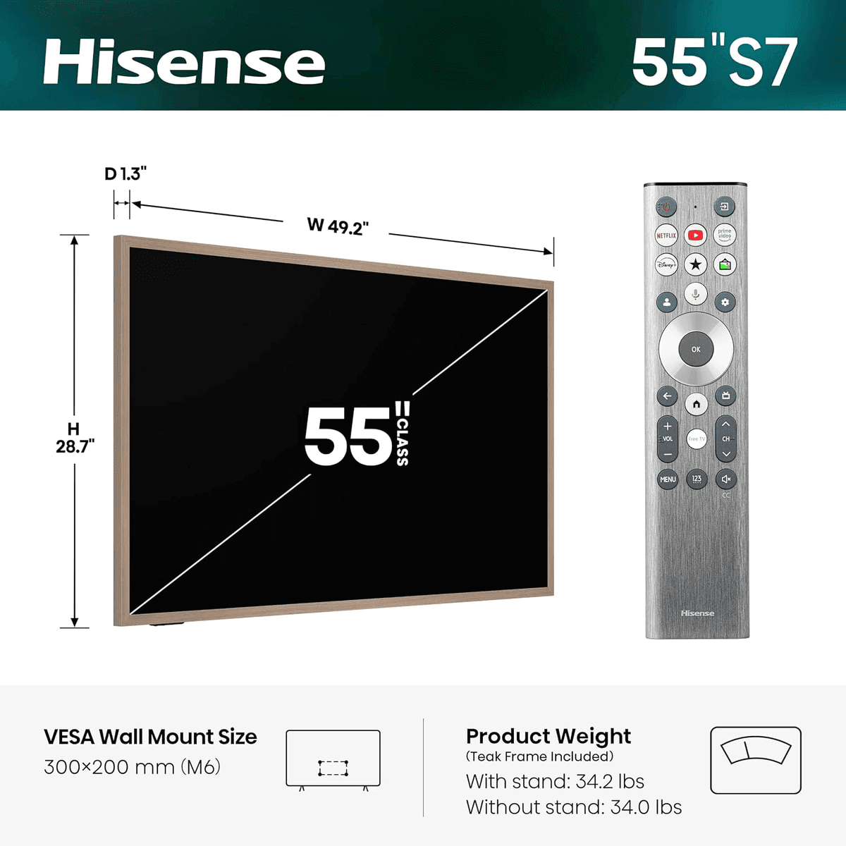 Hisense 55-Inch S7 CanvasTV 4K 144Hz Google Smart TV image 2