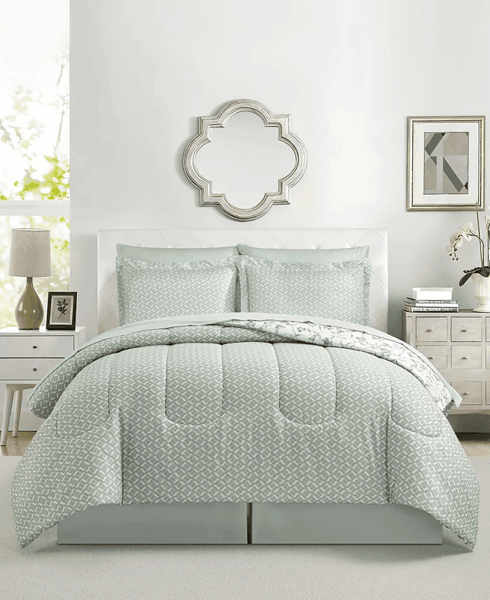 Macy's Kathryn Botanical 8-Piece King Comforter Set - Green image 2