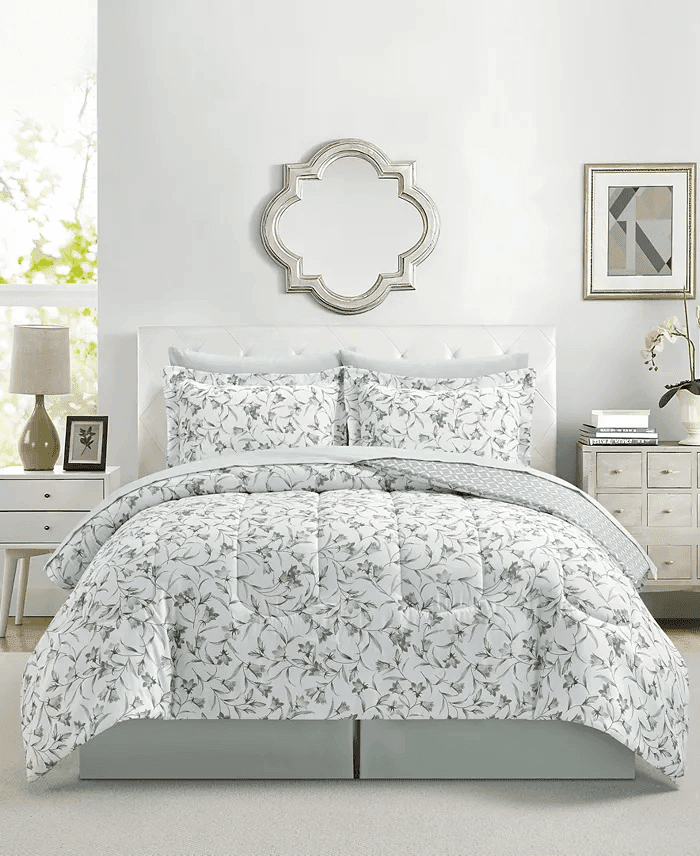 Macy's Kathryn Botanical 8-Piece King Comforter Set - Green
