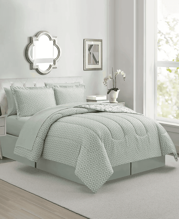 Macy's Kathryn Botanical 8-Piece King Comforter Set - Green image 3