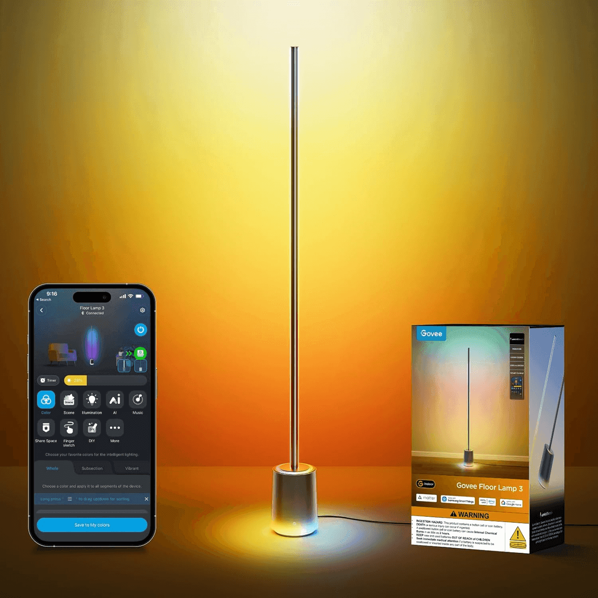 Govee Floor Lamp 3 with LuminBlend+ Smart Lighting