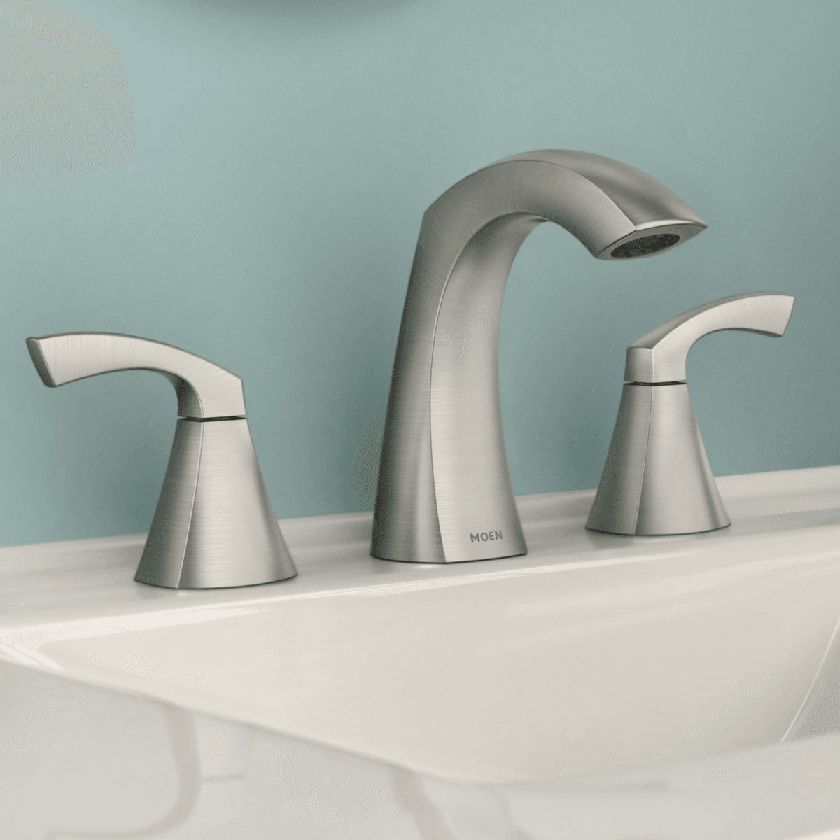 Moen Lindor Spot Resist Brushed Nickel Widespread Bathroom Faucet