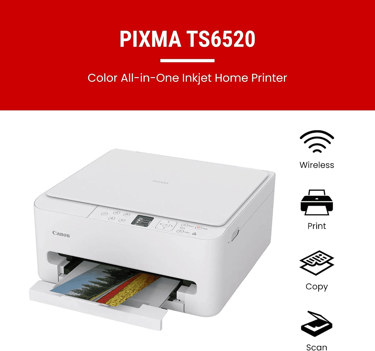 Canon PIXMA TS6520 Wireless Color All-in-One Printer image 2