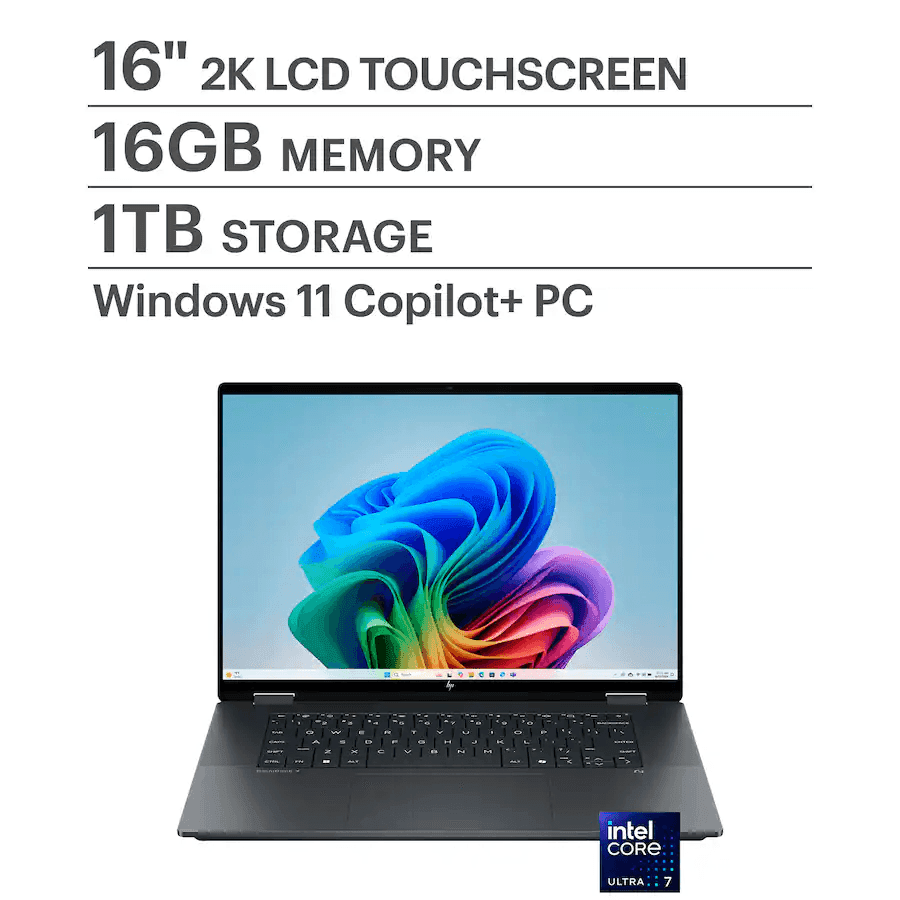 HP OmniBook X Flip 16-Inch 2K Touch Laptop, Core Ultra 7, 16GB/1TB image 2