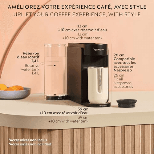 Nespresso Vertuo Up Coffee Machine with Milk Frother - Ink Black image 4