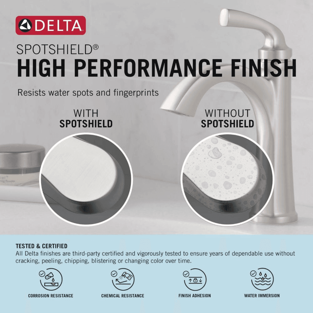 Delta Lacey Widespread Bathroom Faucet - SpotShield Brushed Nickel image 3