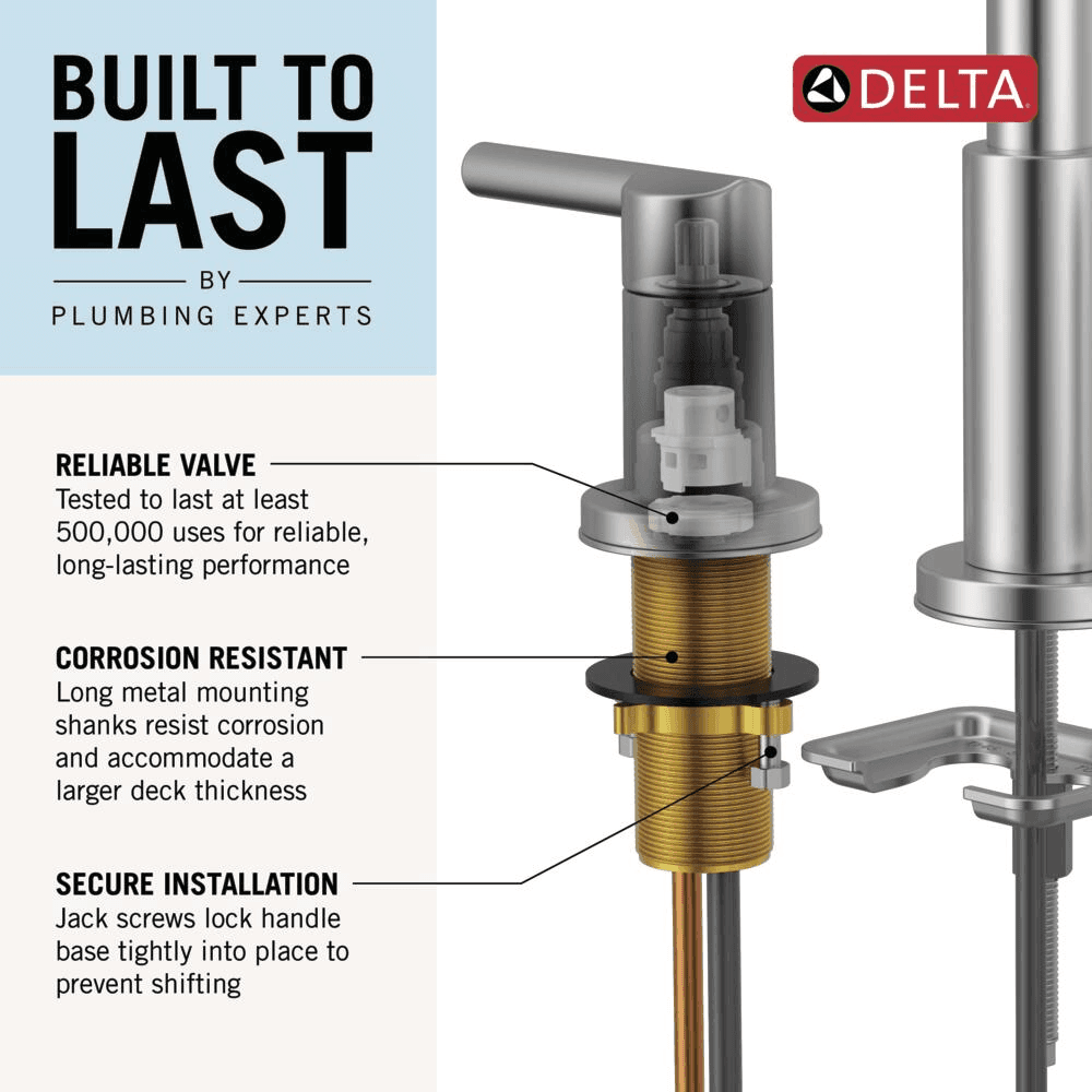 Delta Lacey Widespread Bathroom Faucet - SpotShield Brushed Nickel image 4