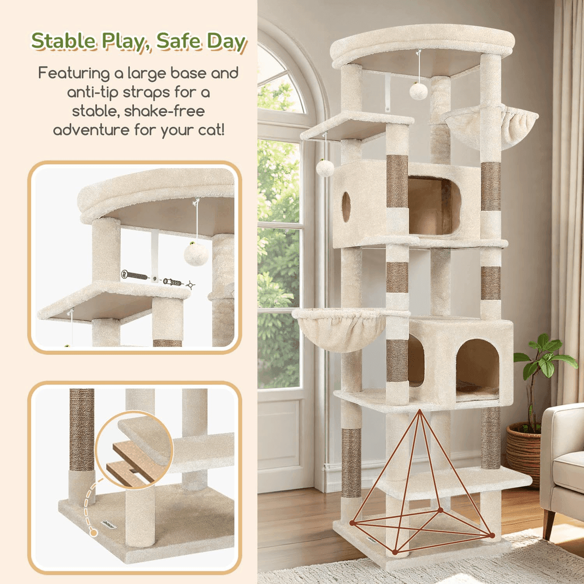 Globlazer 74-Inch Heavy Duty Cat Tree Tower - S74 image 5