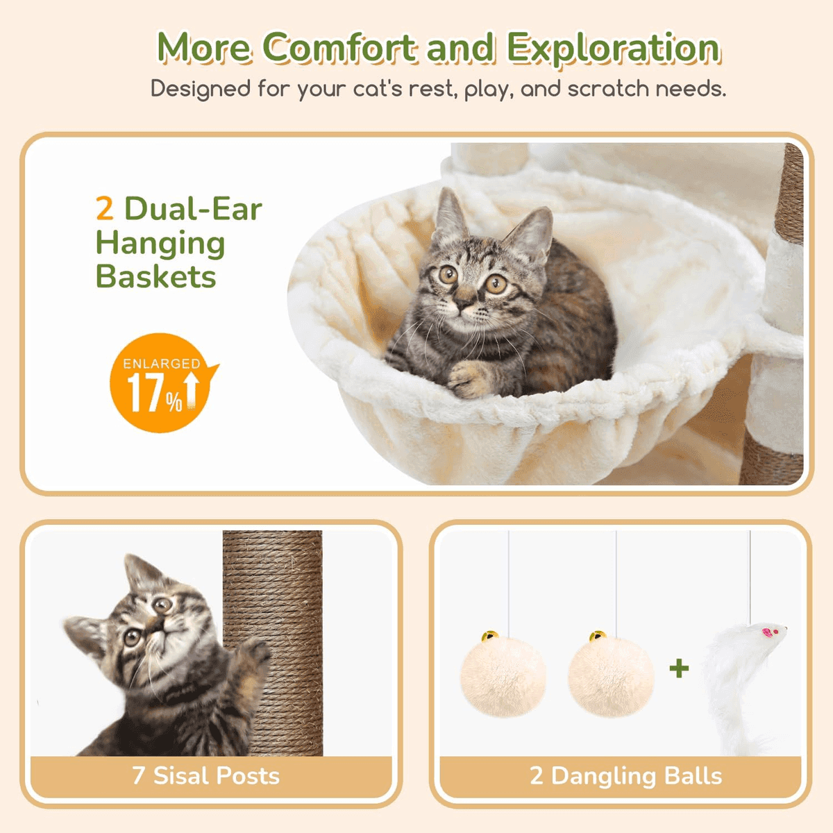 Globlazer 74-Inch Heavy Duty Cat Tree Tower - S74 image 4