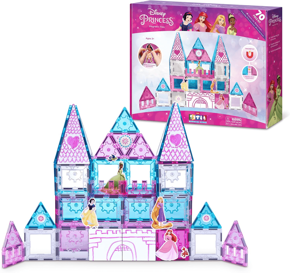Tytan Disney Princess Castle Magnetic Tiles 70-Piece Playset