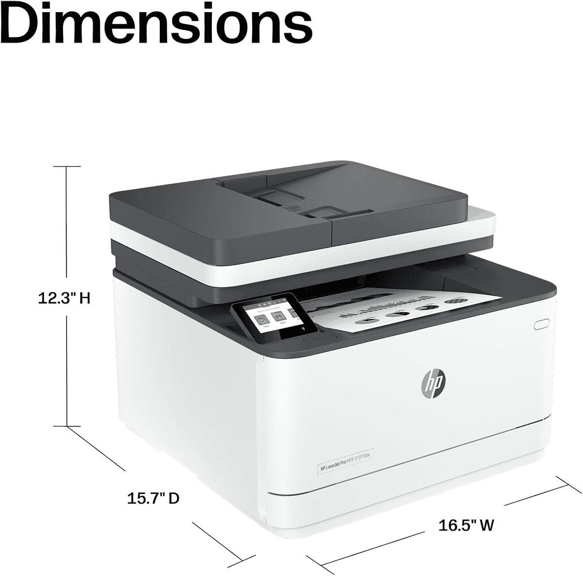 HP LaserJet Pro 3101fdw Wireless Monochrome All-in-One Printer image 4
