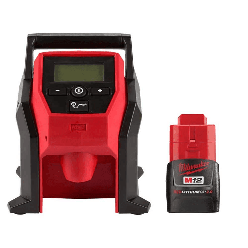 Milwaukee M12 Portable Inflator with 2.0Ah Battery