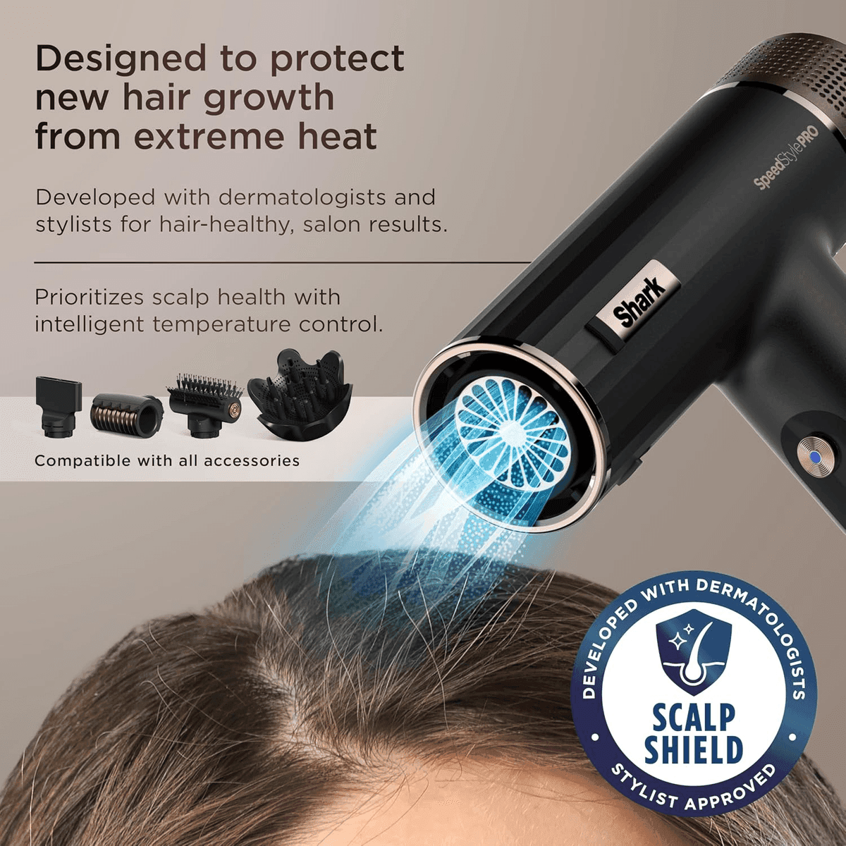 Shark SpeedStyle Pro Ionic Hair Dryer with Scalp Shield (HD731) image 3