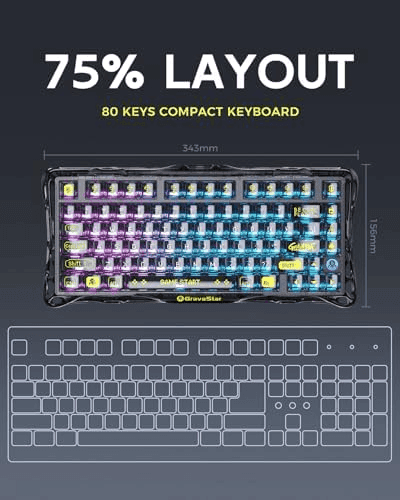 GravaStar Mercury K1 Lite 75% Wireless Mechanical Gaming Keyboard image 2