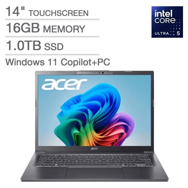 Acer Aspire 14 AI Core Ultra 5 16GB/1TB Touch Laptop - Certified Refurbished