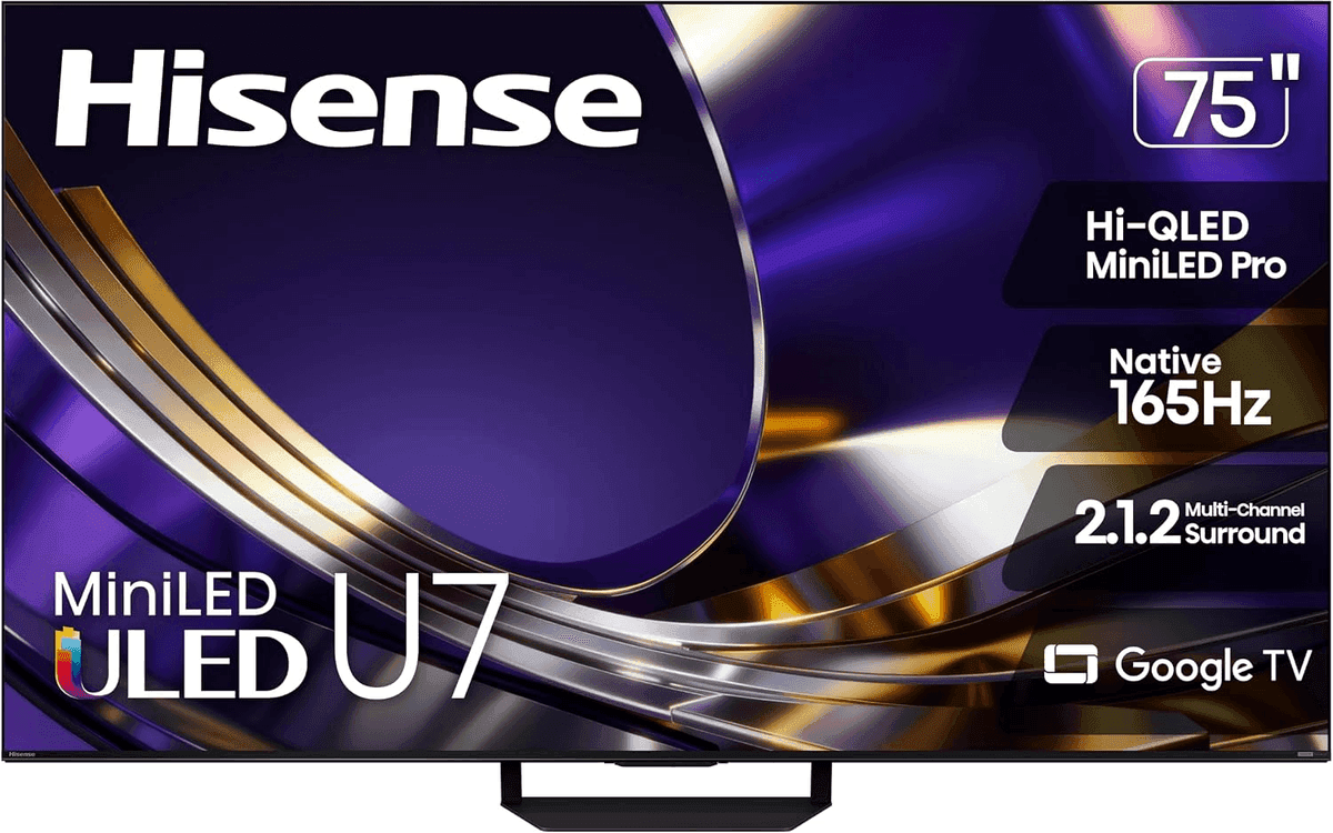 Hisense 75-Inch U7 Mini-LED 4K 165Hz Smart Google TV (75U7SG)