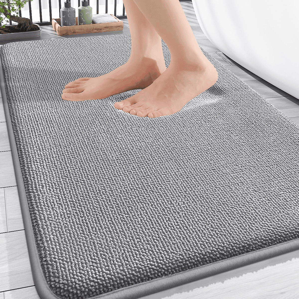 OLANLY 30" x 20" Memory Foam Bathroom Rug - Grey