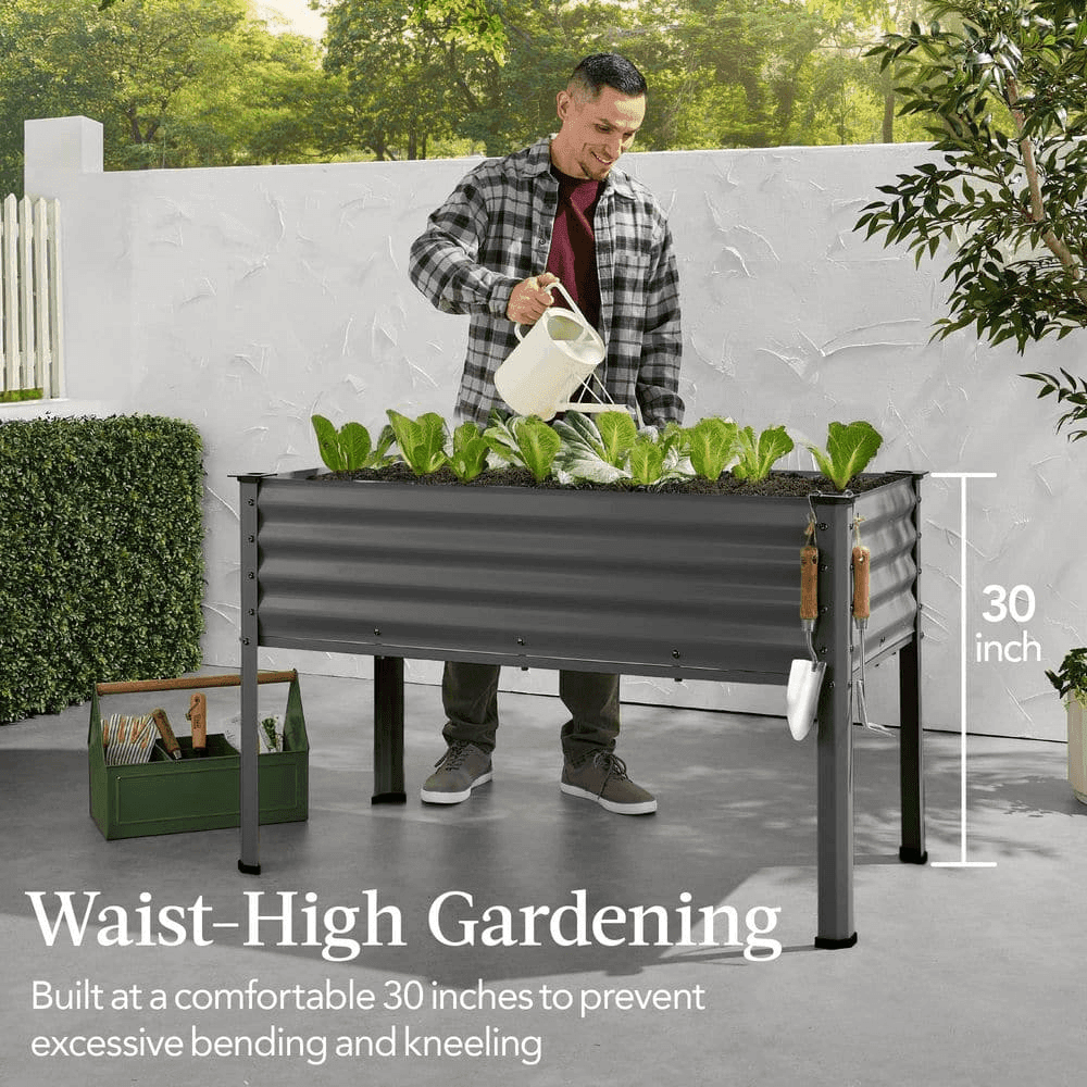 Best Choice Products 4 ft. Charcoal Elevated Raised Garden Bed image 3