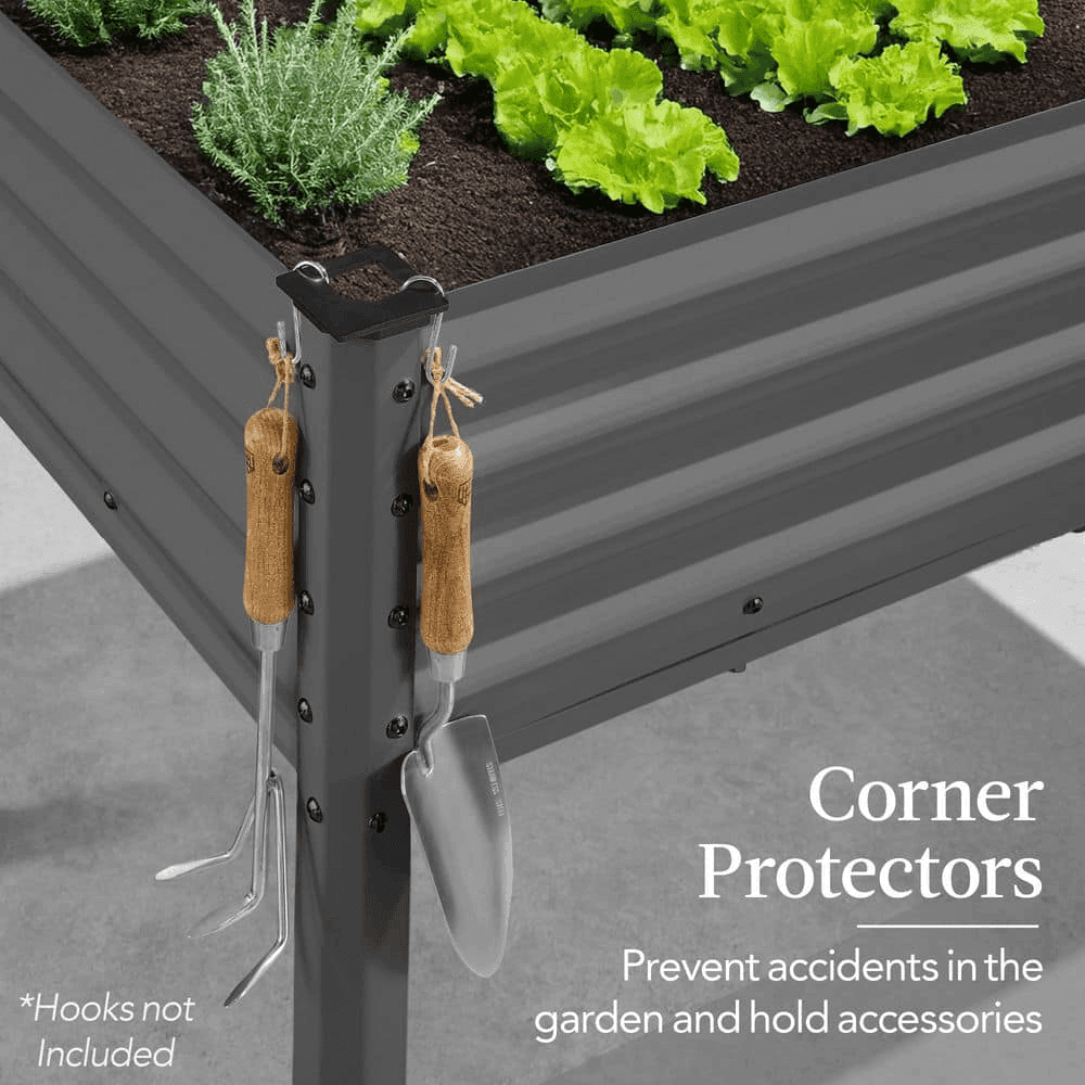 Best Choice Products 4 ft. Charcoal Elevated Raised Garden Bed image 5