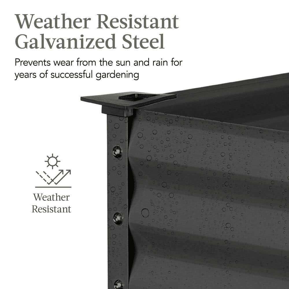 Best Choice Products 4 ft. Charcoal Elevated Raised Garden Bed image 4