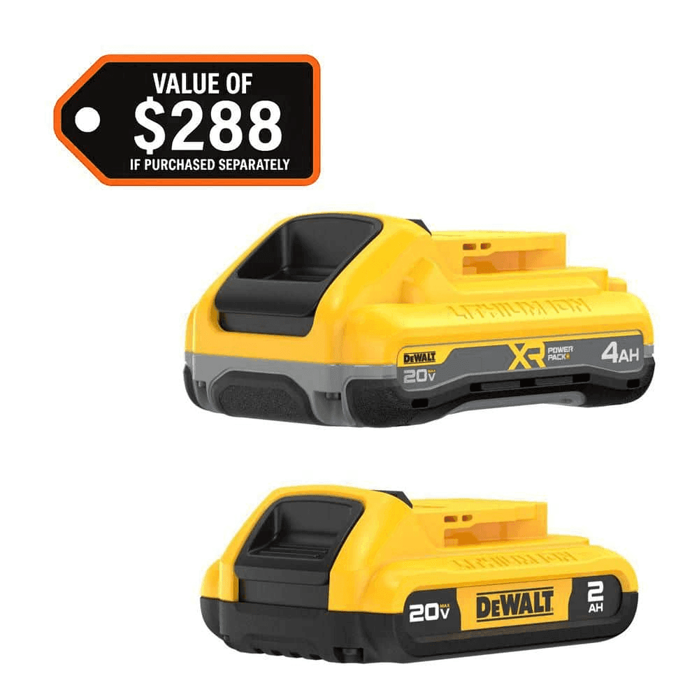 DEWALT 20V MAX 4.0Ah and 2.0Ah Battery Packs (2-Pack)