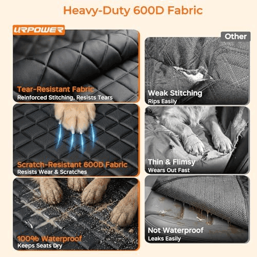 URPOWER Waterproof Dog Car Seat Cover with Side Flaps image 4