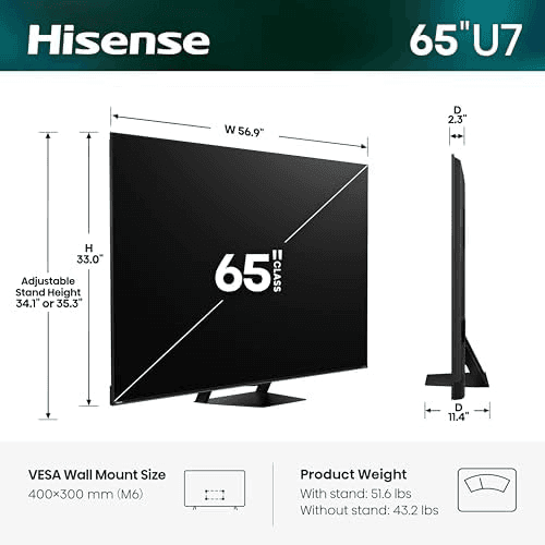 Hisense 65-Inch U7 Mini-LED ULED 4K Google TV (65U7SG, 2026) image 2