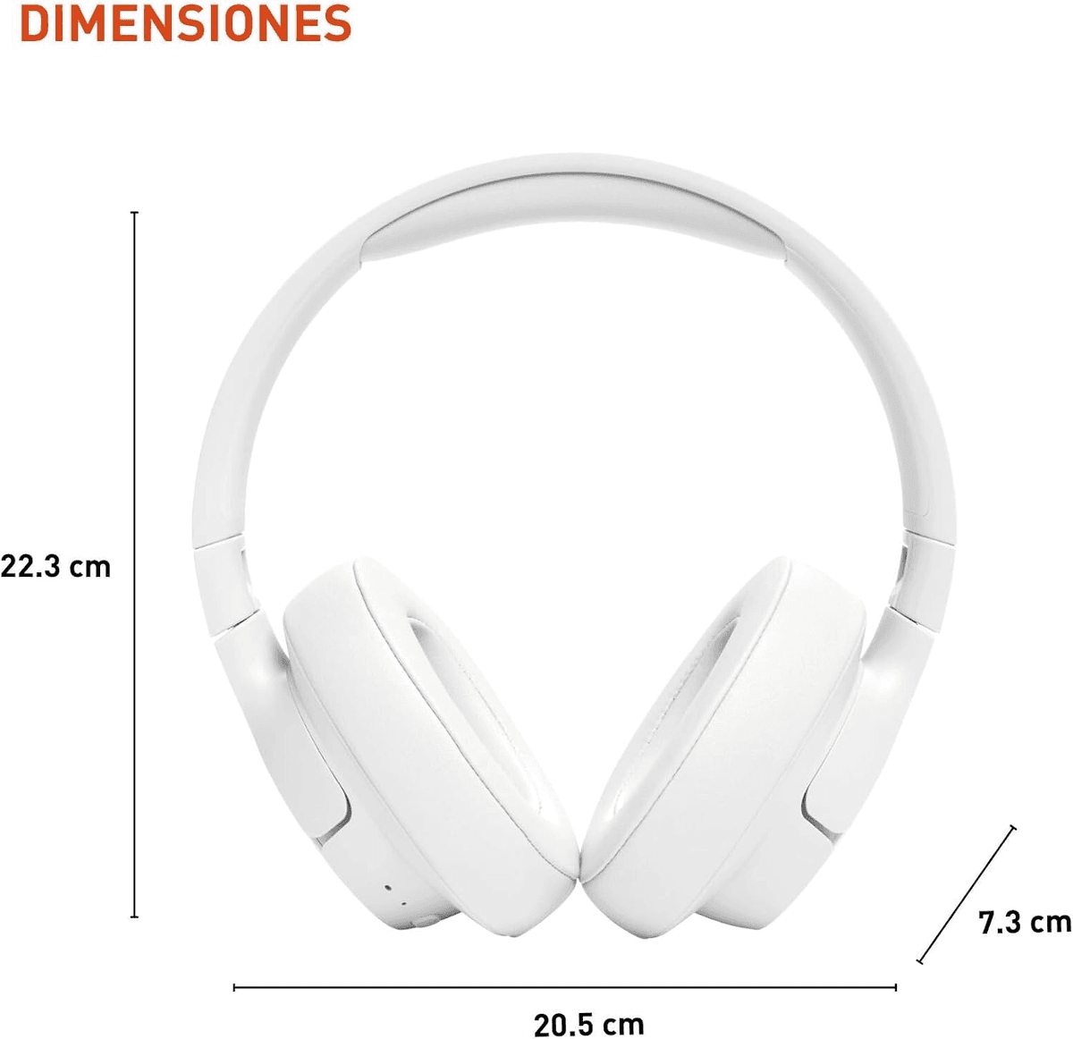 JBL Tune 720BT Wireless Over-Ear Headphones - White image 3