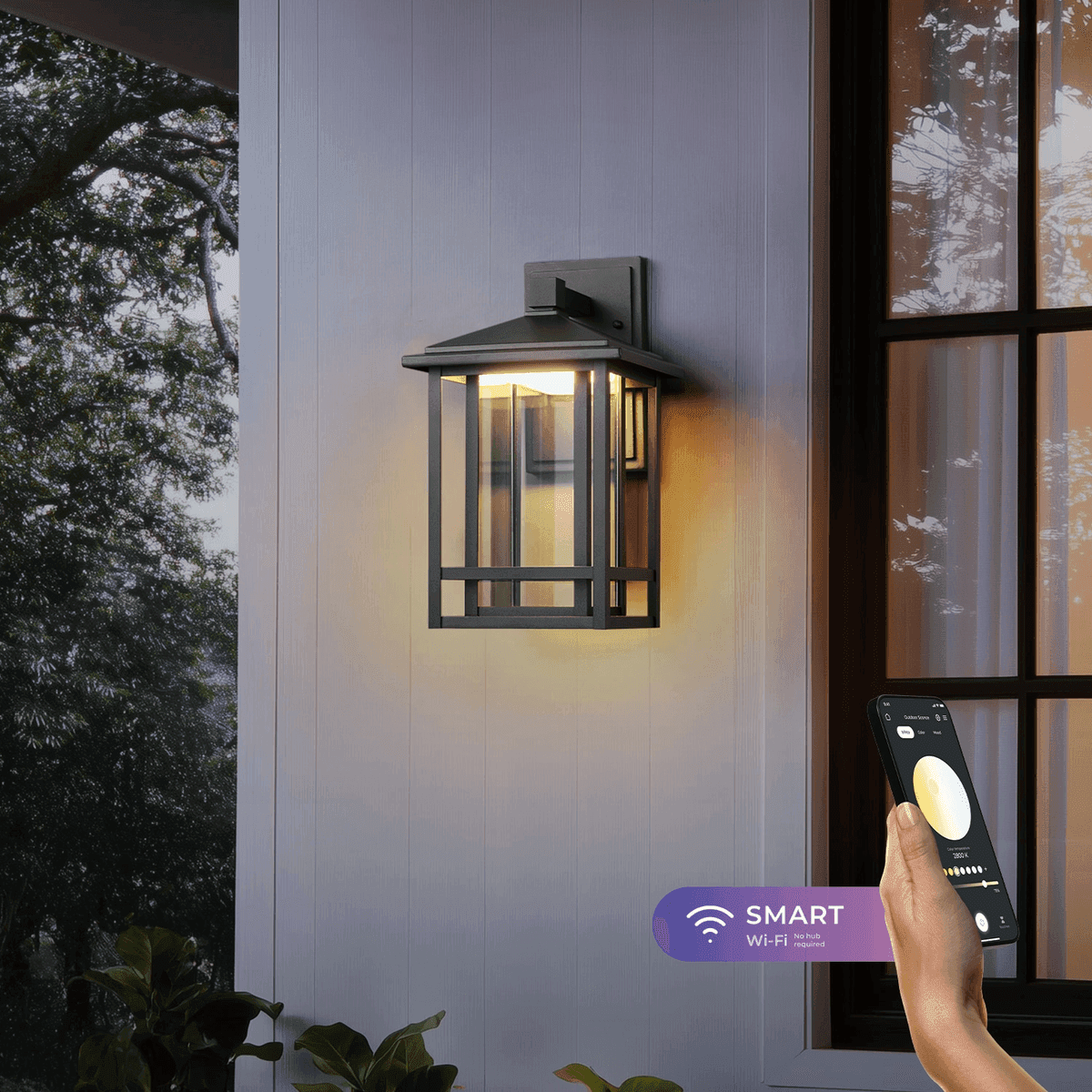 Globe Electric 13-inch Smart RGB LED Outdoor Wall Light image 2
