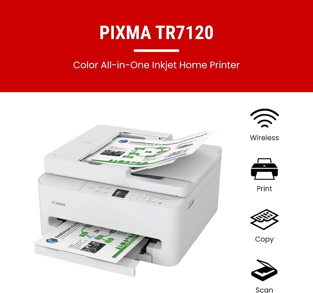 Canon PIXMA TR7120 Wireless Color All-in-One Printer image 2