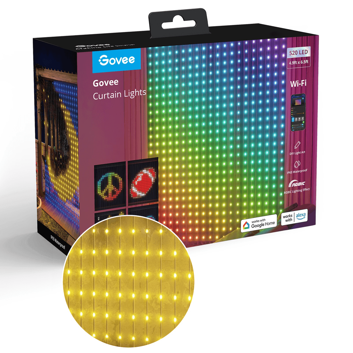 Govee RGBIC Smart Curtain Lights with 520 LEDs