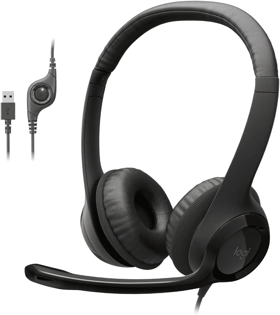 Logitech H390 Wired USB Headset - Black
