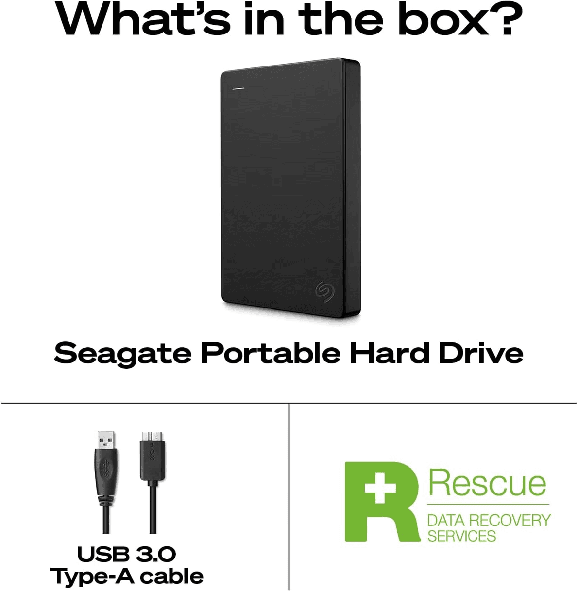 Seagate 2TB Portable External Hard Drive - Black image 2