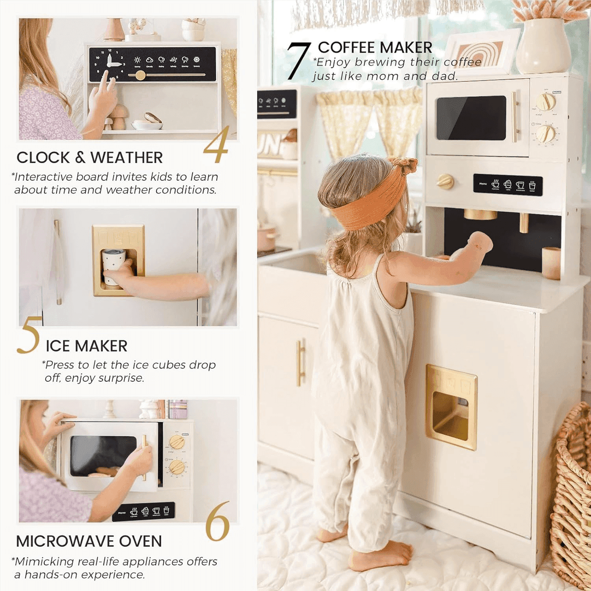 Tiny Land Modern Wooden Play Kitchen for Kids image 4