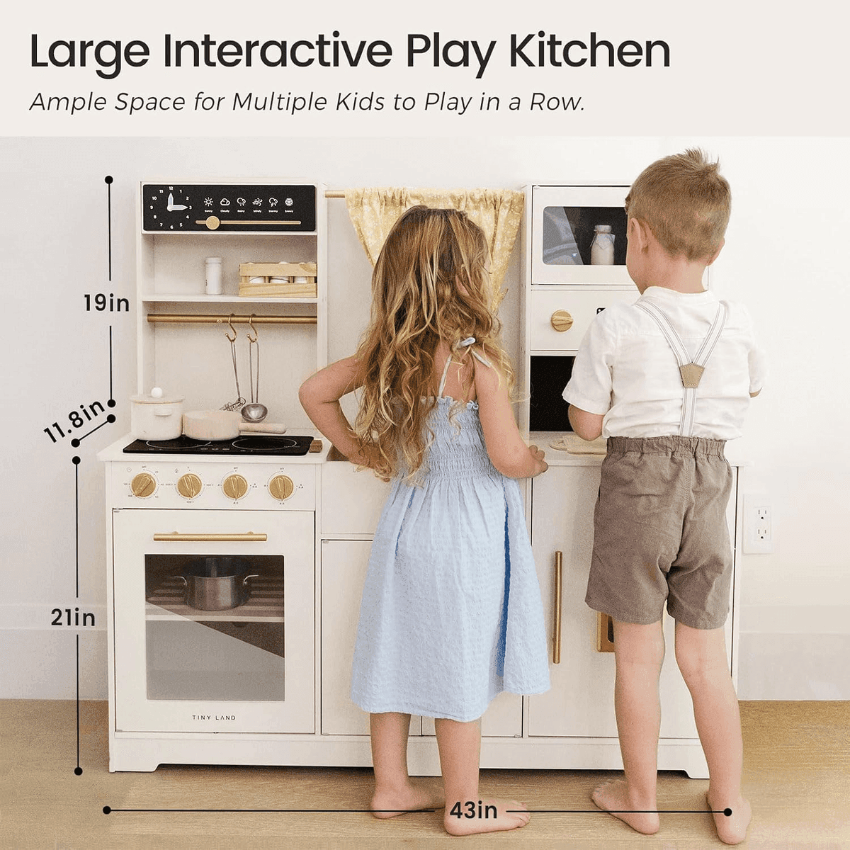 Tiny Land Modern Wooden Play Kitchen for Kids image 2