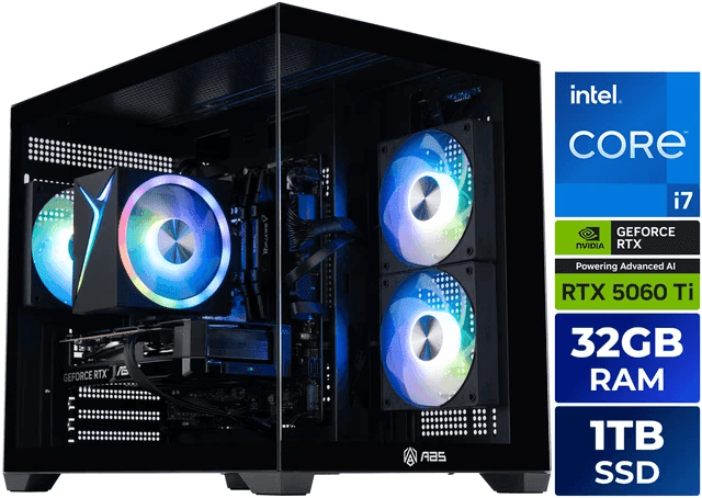 ABS Flux II Aqua Gaming PC - i7-14700F, RTX 5060 Ti, 32GB, 1TB