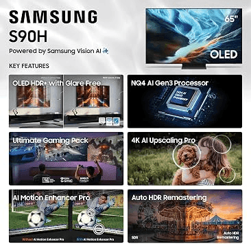 Samsung 65-Inch S90H OLED 4K Smart TV (2026) image 3