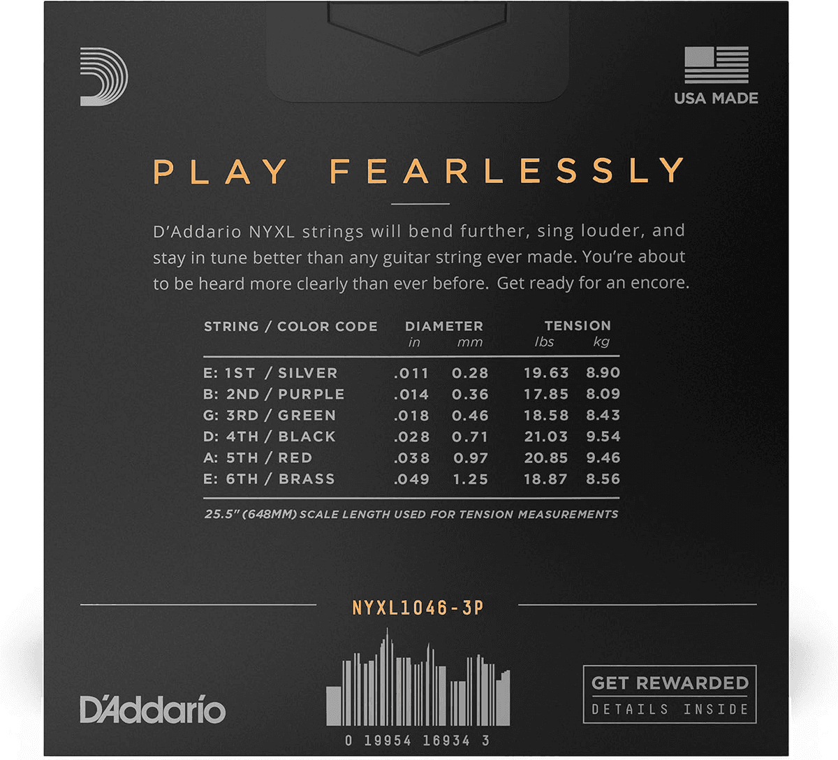 D'Addario NYXL Electric Guitar Strings 10-46 - 3 Pack image 2