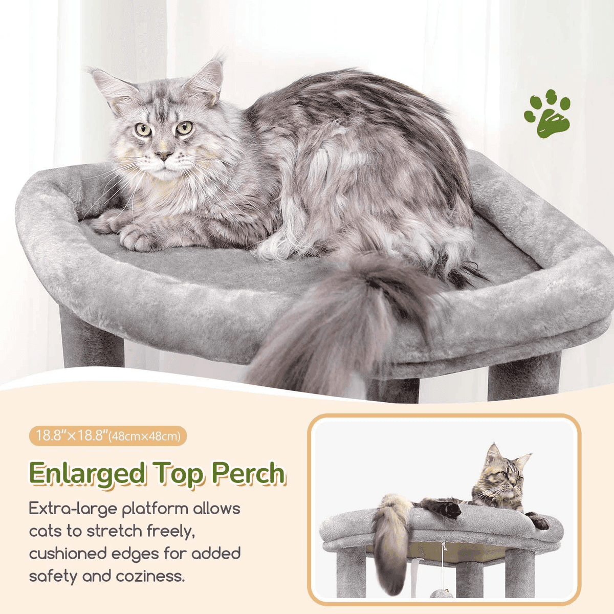 Globlazer S74 74-inch Heavy-Duty Cat Tree - Light Gray image 4