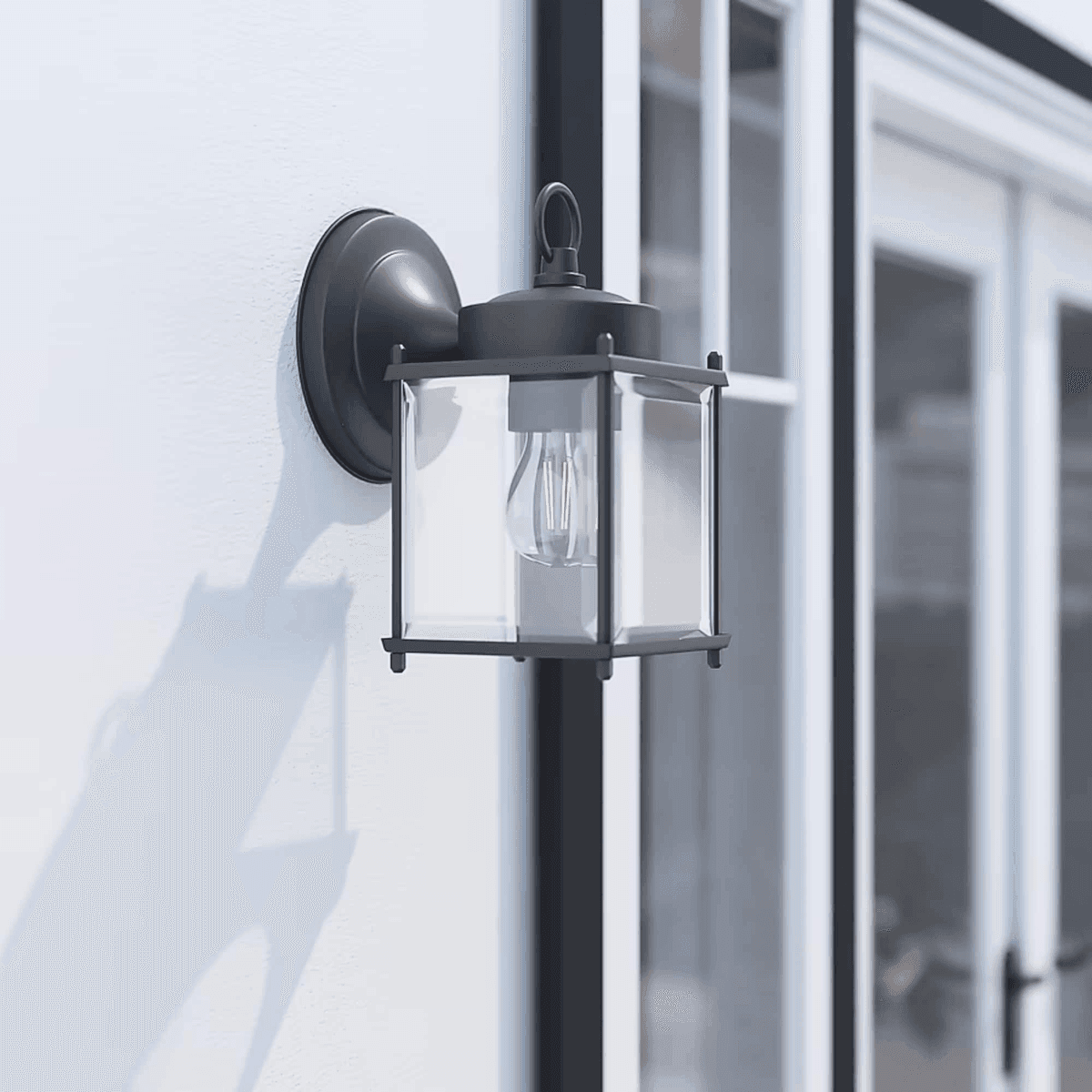 [Ends 10/14] Project Source Morlake Matte Black Outdoor Wall Light image 2