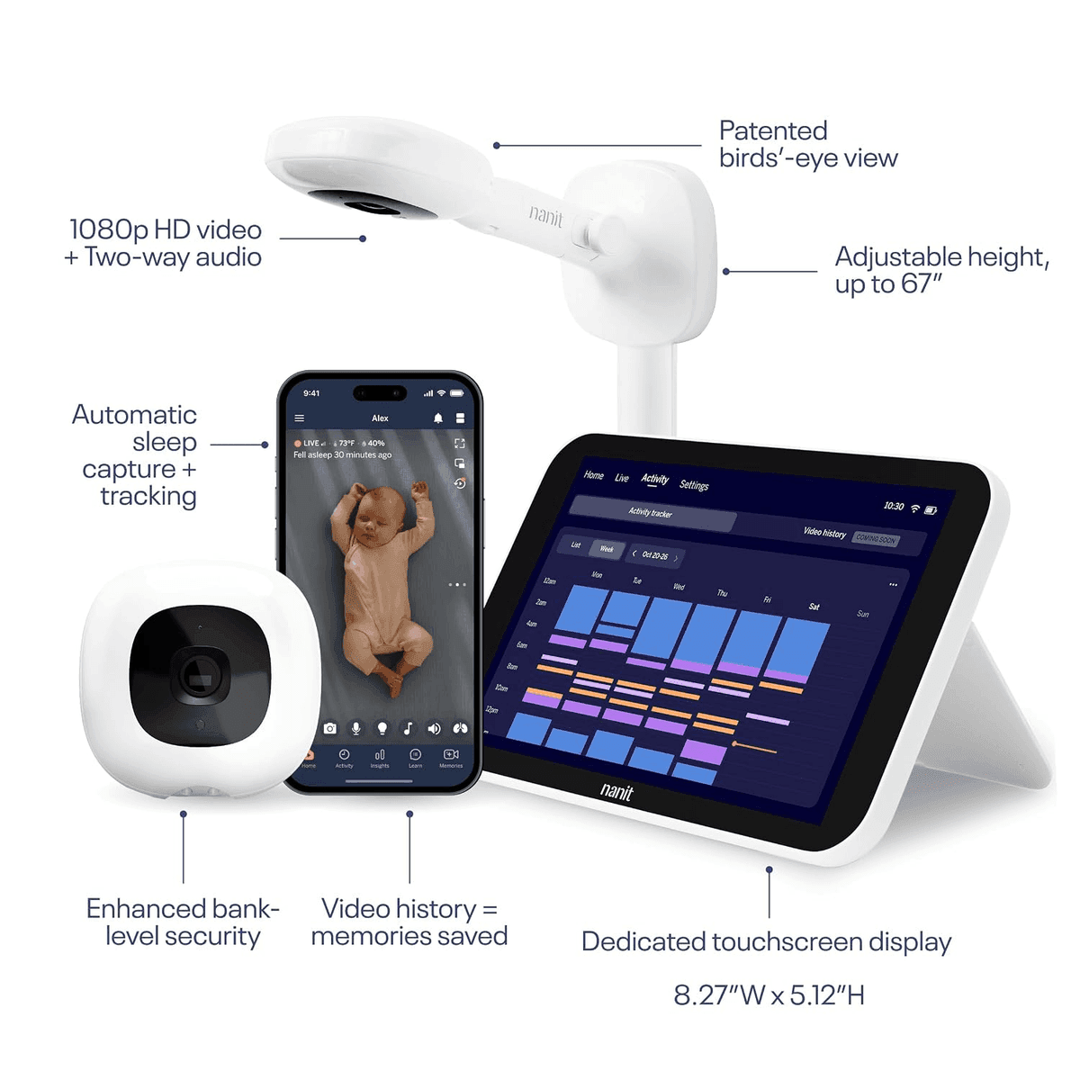 Nanit Smart Baby Monitor System with Wall Mount and 8-Inch Display image 2