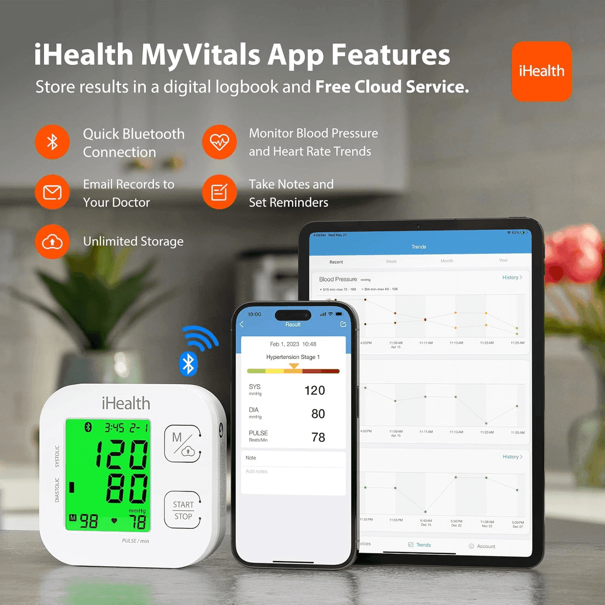 iHealth Track Smart Upper Arm Blood Pressure Monitor image 4