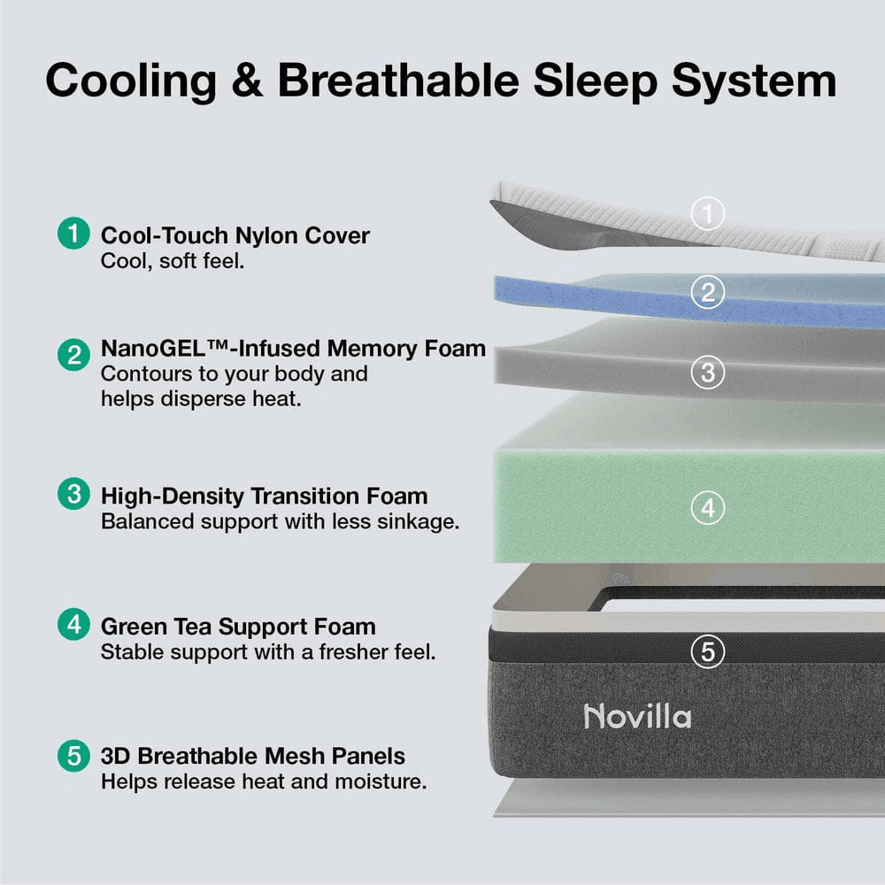 Novilla 10-Inch King Cooling Gel Memory Foam Mattress image 2